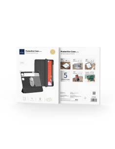 Funda para iPad de 10,2"/10,5" con rotación de 360º y magnética color negro