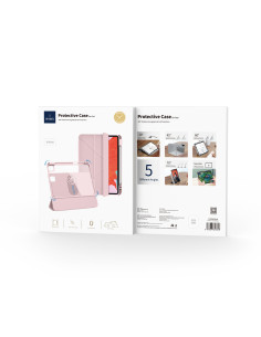 Funda para iPad de 10,2"/10,5" con rotación de 360º y magnética color rosa