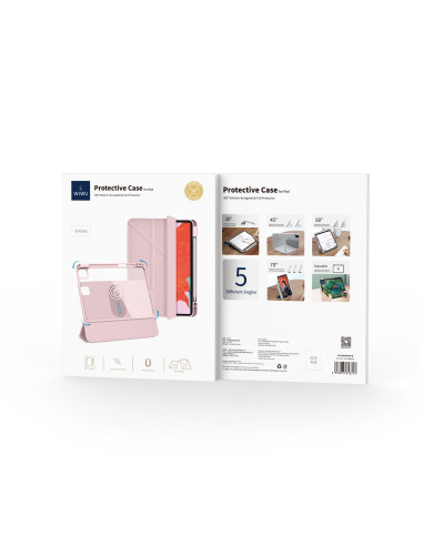 Funda para iPad de 10,2"/10,5" con rotación de 360º y magnética color rosa