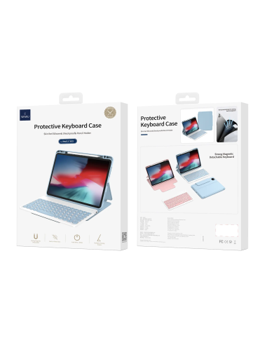 Keyboard Protective Case iPad 11th/10th 11"/10.9" Blue (Arabic+English)