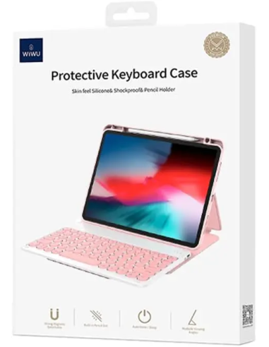 Keyboard Protective Case iPad 11th/10th 11"/10.9" Pink (Arabic+English)