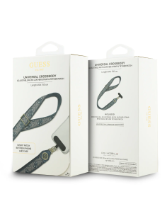 Correa universal GUESS de PU con parche logotipo con strass y estampado 4G (Azul)
