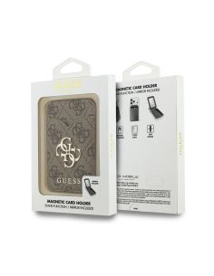 GUESS 4G PU TARJETERO MARRÓN CON SOPORTE MAGSAFE Y ESPEJO 4G CLASSIC
