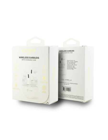 Auriculares TWS Guess Script Blanco | WiWU Mayorista B2B Oficial