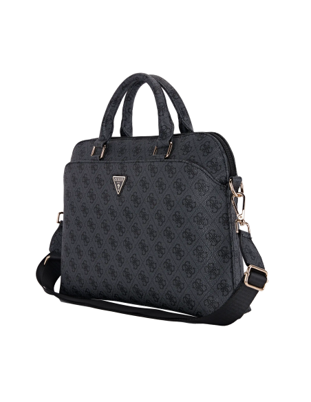 Maletín GUESS con logotipo triangular (Negro)