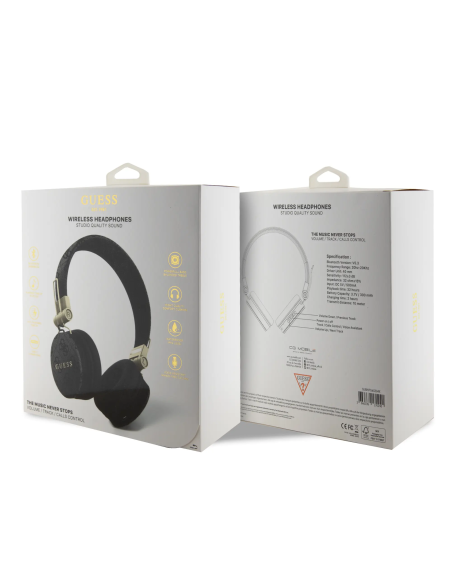 Cascos Diadema Guess 4G Polipiel Negro | WiWU Mayorista B2B Oficial
