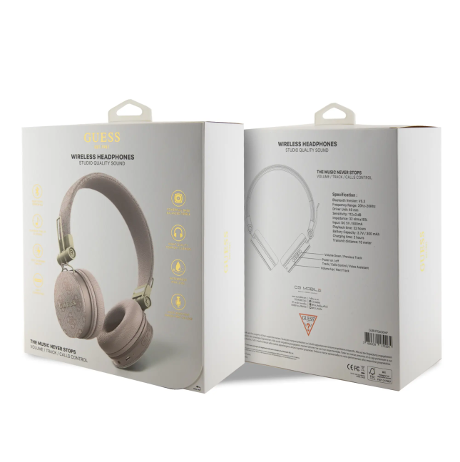 Cascos Diadema Guess Logo Clásico Rosa | WiWU Mayorista B2B