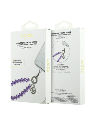 GUESS – Purple Wrist Strap with Crystals and Charms