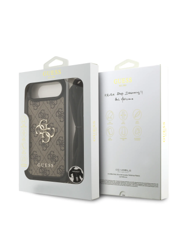 GUESS – Funda Crossbody para iPhone 17 Air en Color Marrón con Logo 4G y Cordón