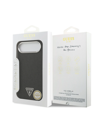 Funda GUESS para iPhone 17 Air PU glitter con Magsafe (Negro)