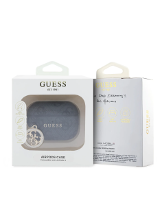 GUESS – Funda AirPods Pro 3 Negro con Logo 4G y Charm