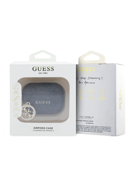 GUESS – Black AirPods Pro 3 Case with 4G Logo and Charm