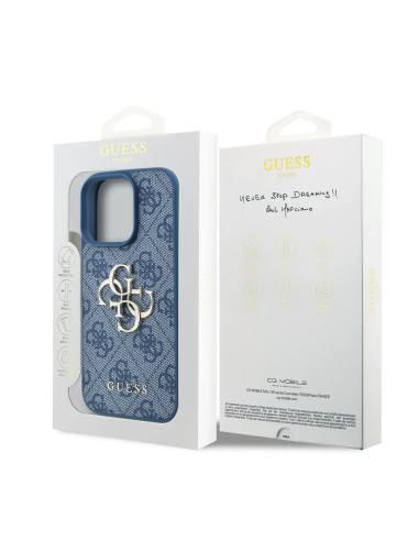 Funda GUESS iPhone 16 Pro Max PU con Logo 4G y Correa Azul