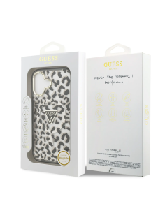 GUESS – Funda iPhone 17 con MagSafe Leopardo Negro con Brillos