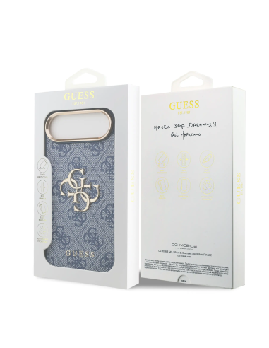 Funda GUESS iPhone 17 Air con Gran Logo Clásico 4G Azul Dorado
