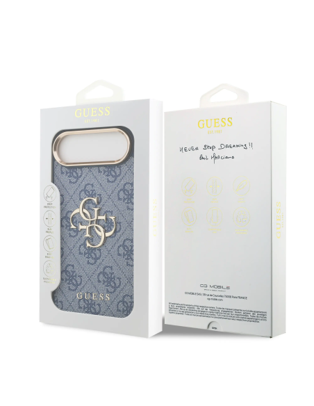 Funda GUESS iPhone 17 Air con Gran Logo Clásico 4G Azul Dorado