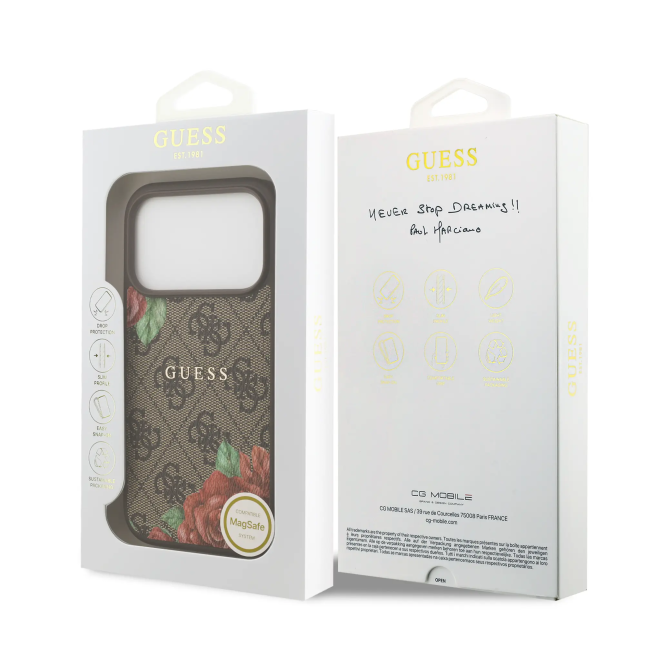 Funda Guess iPhone 17/18 Pro MagSafe 4G Floral Marrón | WiWU B2B