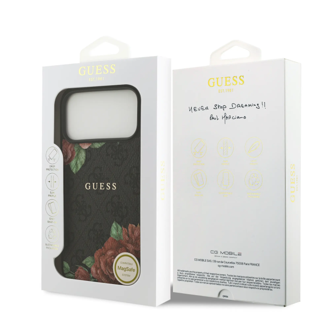 Funda Guess iPhone 17/18 Pro MagSafe 4G Floral Marrón | WiWU B2B