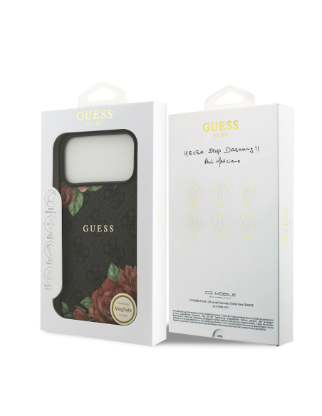 Funda Guess iPhone 17/18 Pro MagSafe 4G Floral Marrón | WiWU B2B