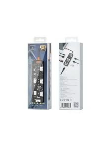 HUB USB-C 8 en 1 con 3 USB-A, 1 USB-C, 1 HDMI 4K, SD y TF Cyber