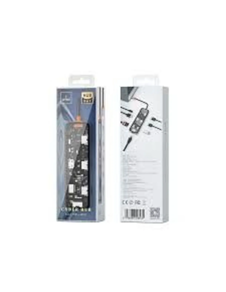 HUB USB-C 8 en 1 con 3 USB-A, 1 USB-C, 1 HDMI 4K, SD y TF Cyber