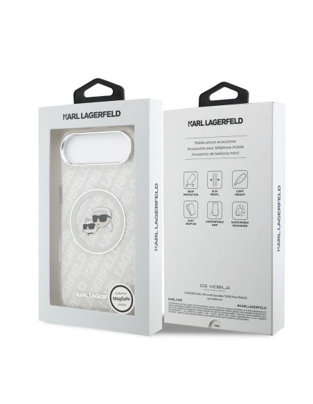 Funda KARL iPhone 17 Air IML MagSafe con Brillo Logo K&C Gris