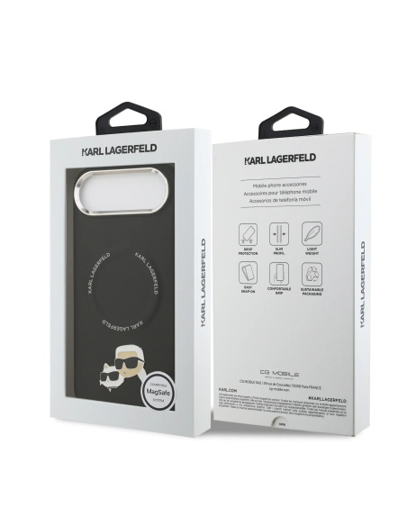 Funda KARL iPhone 17 Air PU MagSafe con Pins K&C Negra