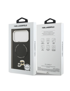Funda KARL iPhone 17 Pro Max PU MagSafe con Pins K&C Negra