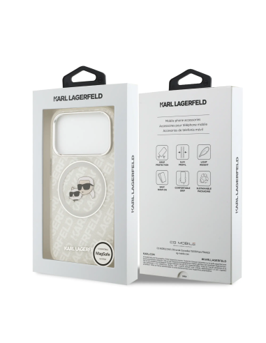 Funda KARL iPhone 17 Pro IML MagSafe con Brillo Logo K&C Gris