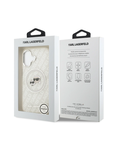 Funda KARL iPhone 17 IML MagSafe con Brillo Logo K&C Gris