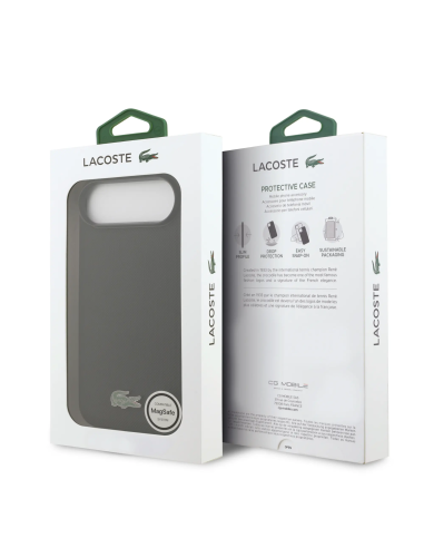 Funda LACOSTE iPhone 17 Air MagSafe PVC Petit Piqué Logo Lacado Negra