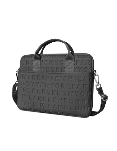 13.3/14.2 Vogue Slim Laptop Briefcase with Strap Black