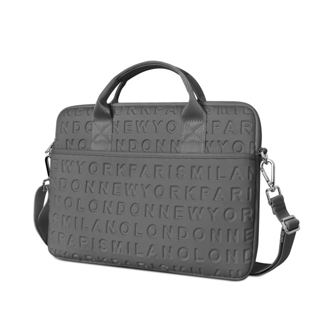 13.3/14.2 Vogue Slim Laptop Briefcase with Strap Grey