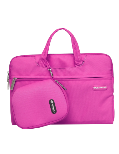 Maletín con neceser Campus Slim de 13.3" para portátil de color fucsia