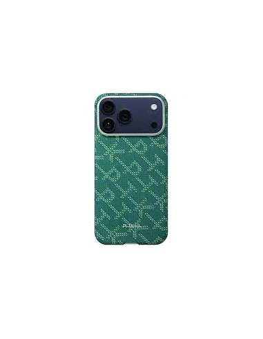 PITAKA – Funda Ultra-Slim iPhone 17 Pro Max Monogram-Gold/Green Fibra Aramida