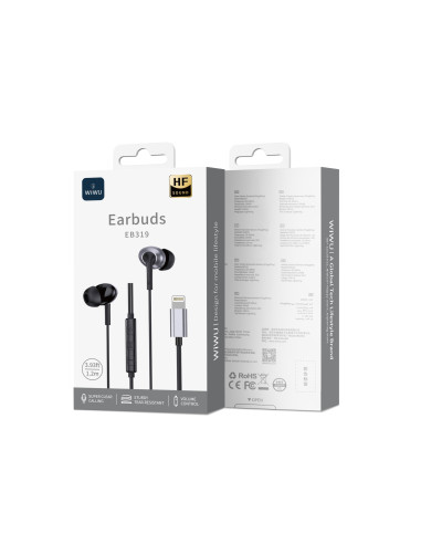 Stereo Wired Headphones with Lightning Connector Black