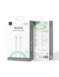 Cable USB-C a USB-C 60W Silicona Neolink Menta (1 m)