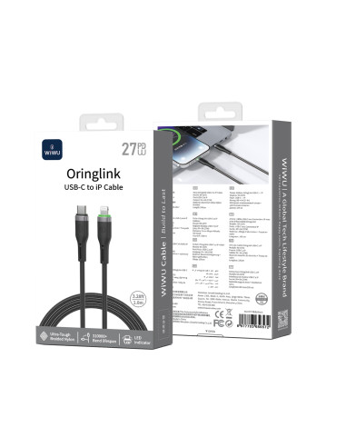 Cable USB-C a Lightning 27W Trenzado Oringlink (1 m)