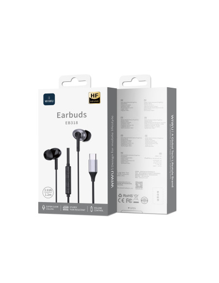 USB-C Stereo Wired Headphones Black