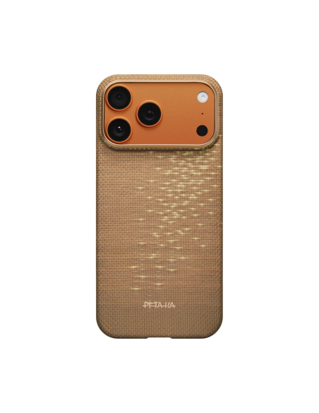 PITAKA – Funda UltraSlim iPhone 17 Pro Max/18 Pro Max Golden Glint Fibra Aramida