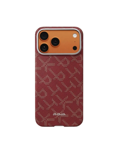 PITAKA – Funda UltraSlim iPhone 17 Pro Max/18 Pro Max Monogram Gold/Red Fibra Aramida