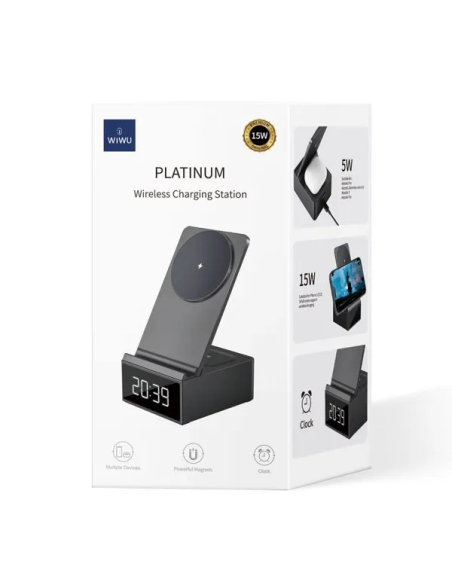PLATINUM Cargador Despertador de 15 W