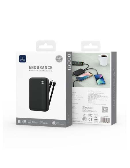 Powerbank 10000 mAh y 22.5W con Cable Integrado
