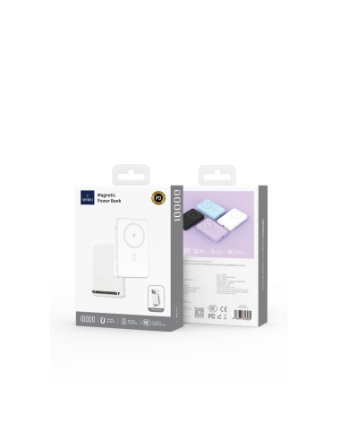 20W 10,000 mAh Magnetic Power Bank with Integrated Stand White