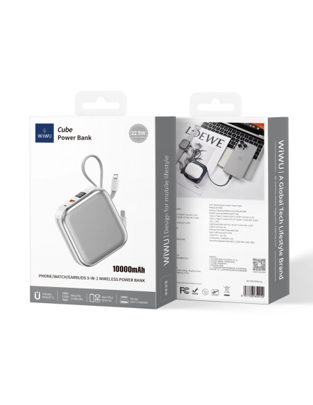 Cube External Battery 22.5W 10,000mAH White