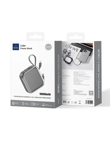 Powerbank Titanio de 10000 mAh 22.5W Negro