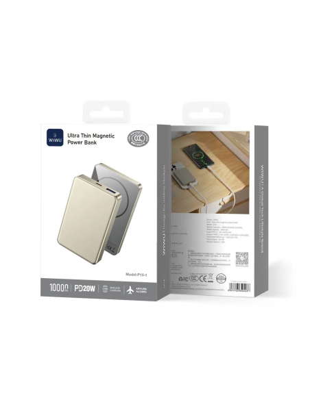 Powerbank Ultrafino 10000mAh Dorado