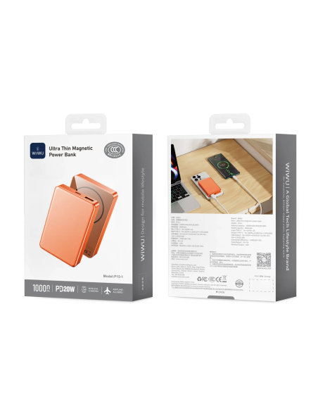 Powerbank Ultrafino 10000mAh Naranja