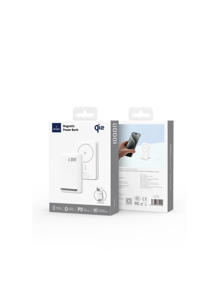 Powerbank con Magsafe Carga Qi2 10.000 mAh 15W+30W con Soporte