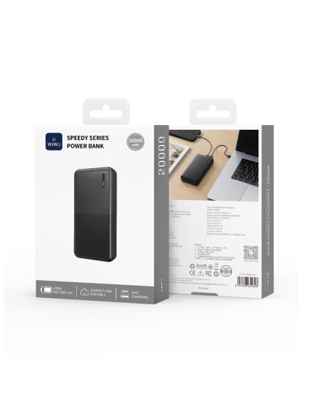 Speedy Series 20,000 mAh External Battery – 2A Black